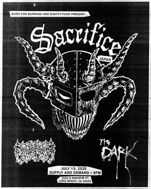 Sacrifice (Japan) with Crematory Stench and The Dark